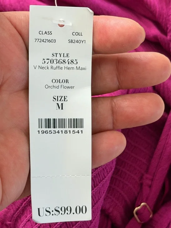 White House Black Market Fuchsia Draped V-Neck Maxi Dress - Picture 7 of 7